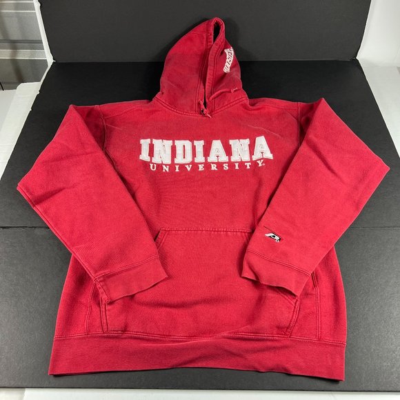 VTG Pro Player Indiana Hoosier Sweatshirt Medium Red Faded Spell Out Logo Hoodie - Picture 1 of 16